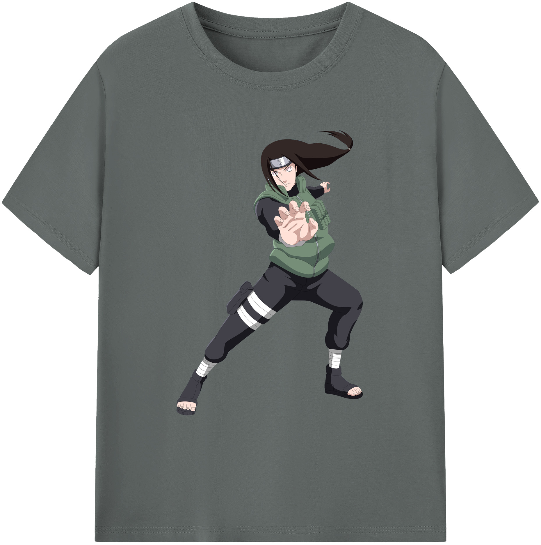 （画像用） NARUTO -ナルト- 日向ネジ Hyūga Neji 綿100％ メンズ半袖Tシャツ｜肌触りやわらか＆通気性